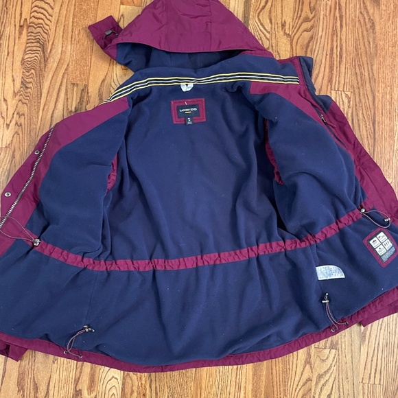 LANDS’ END Squall Parka Women’s XLarge Maroon Hooded‎ Waterproof - Picture 3 of 7